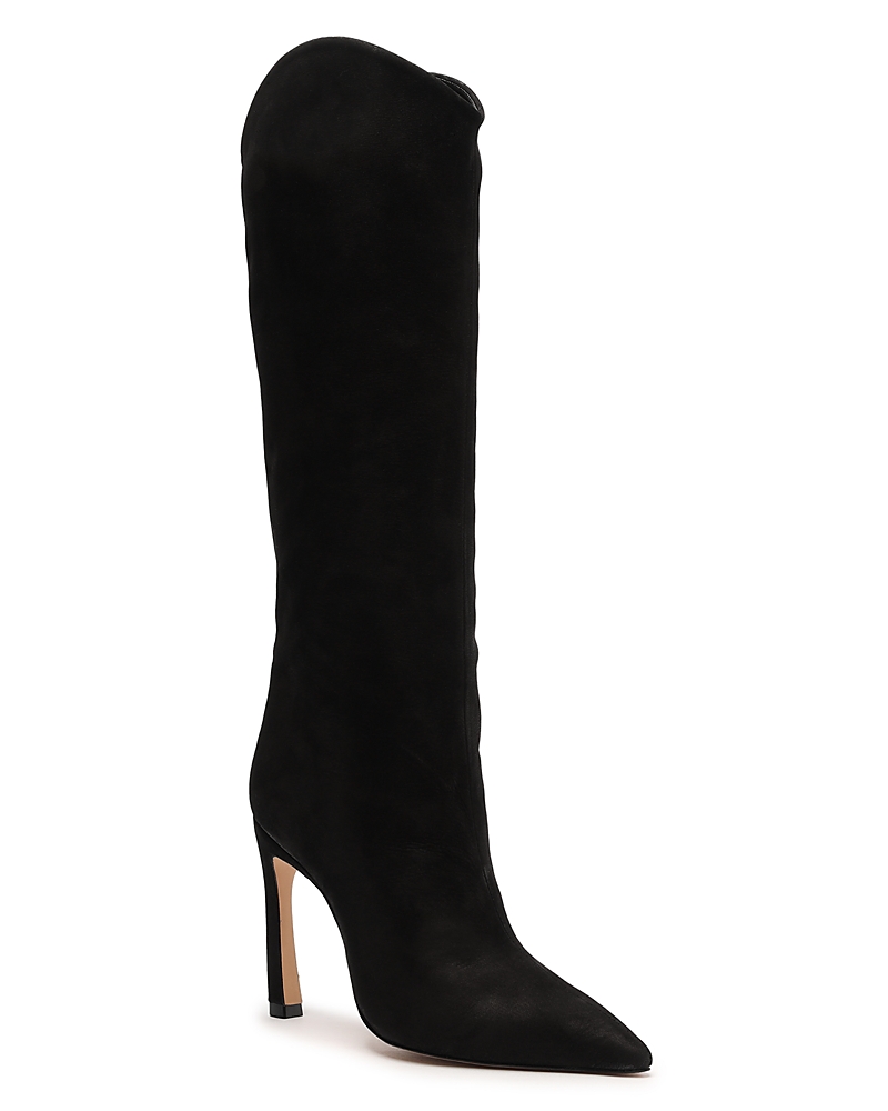 Schutz Maryana Nubuck Knee-high Boots In Black