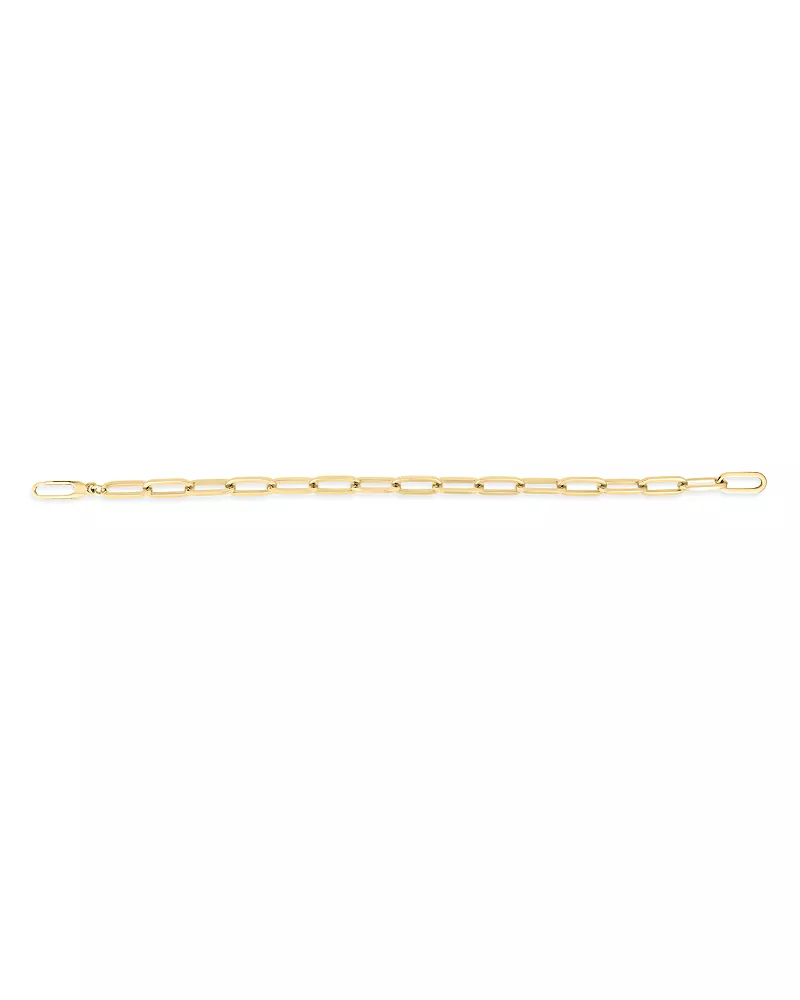 Roberto Coin 18K Yellow Gold Designer Gold Polished Paperclip Link Chain Bracelet