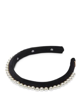 Lele Sadoughi Petite Velvet Pearl headband s-l400.jpg main image 4