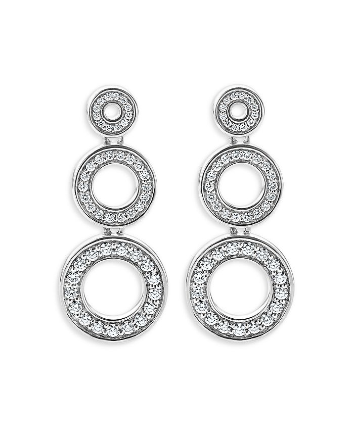 LAGOS - Sterling Silver Caviar Spark Diamond Triple Circle Drop Earrings