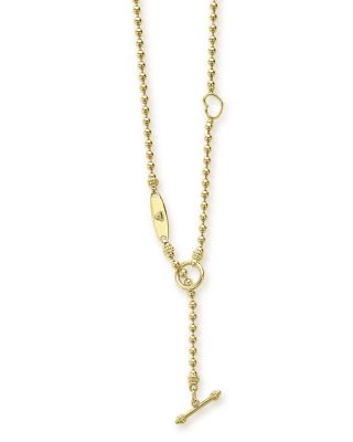 18K Yellow Gold Signature Caviar Beaded Toggle Necklace, 18-20"