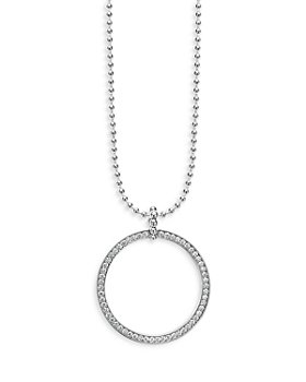 LAGOS - Sterling Silver Diamond Caviar Spark Circle Pendant Necklace