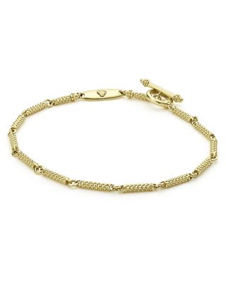 18K Gold Signature Caviar Beaded Link Bracelet
