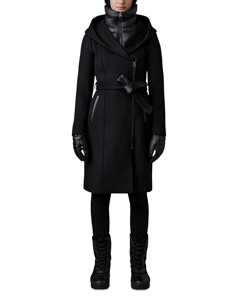 Mackage Shia-z Coat With 800 Fill Power Down Removable Bib In Black