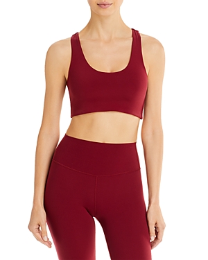 Shop Splits59 Sara Airweight Racerback Sports Bra In Bordeaux