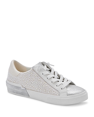 Dolce Vita Women's Zina Pearl Lace Up Low Top Sneakers In Vanilla Pearl
