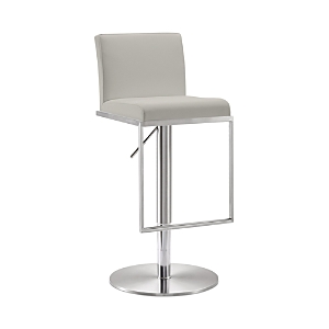 Tov Furniture Amalfi Light Gray Stainless Steel Barstool
