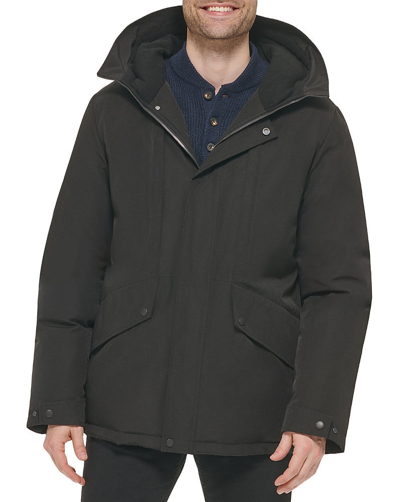 Cole Haan Full Zip Hooded Down Jacket In Black