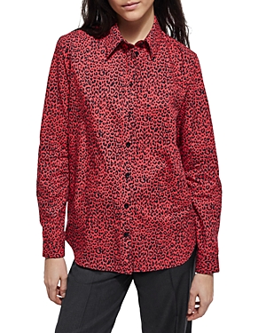 The Kooples Punk Leo Printed Shirt In Red