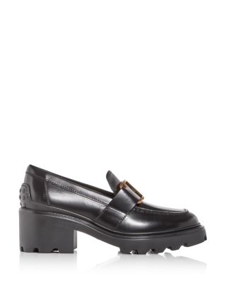 Women's Buckle Block Heel Loafers