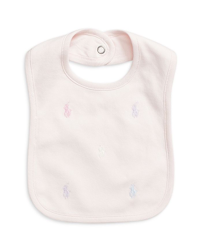 Ralph Lauren - Girls' Embroidered Pony Cotton Bib - Baby