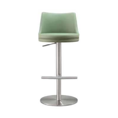  Reagan Performance Faux Leather Silver Adjustable Stool