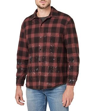 HUDSON BRICK CHECK PAINT SPLATTER SHIRT
