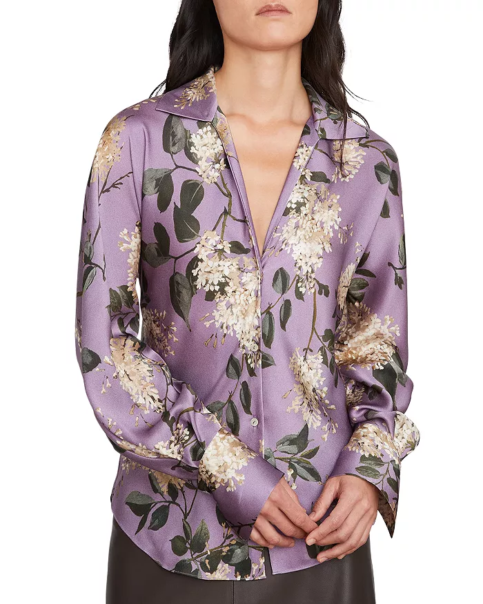 ​Vince Lilac Bias Long Sleeved Blouse​