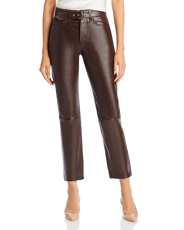 hane kaskade Ved navn Anine Bing Connor Belted Cropped Leather Pants | Bloomingdale's