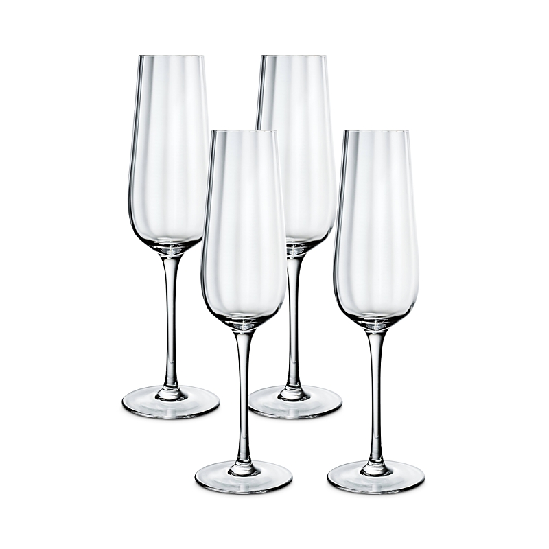 Villeroy & Boch Rose Garden Glass Champagne Flutes Set Of Four In Clear