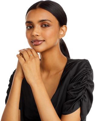 14K Yellow Gold White Pearls Prong Diamond & Cultured Pearl Ring