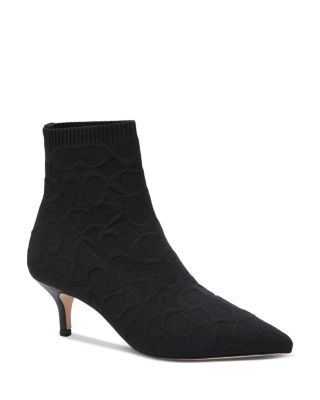 Jade Knit Pointed Toe Mid Heel Booties 