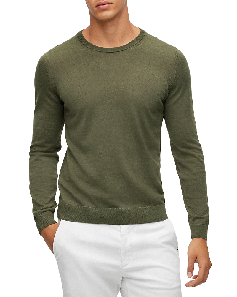 HUGO BOSS LENO-P SLIM FIT WOOL CREWNECK SWEATER
