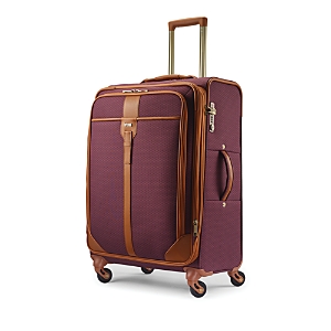 Shop Hartmann Luxe Medium Journey Spinner Suitcase In Burgundy/tan