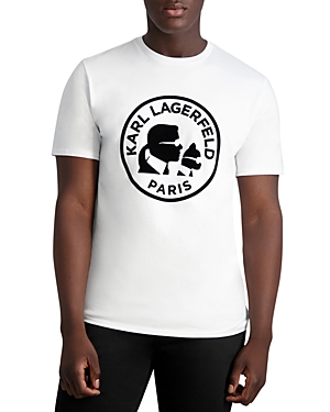 Karl Lagerfeld Paris Slim Fit Circle Logo With Karl Short Sleeve Graphic Tee