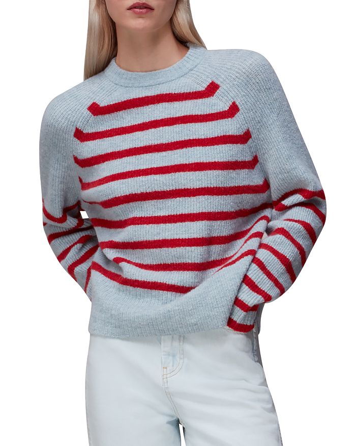 Whistles Ribbed Striped Crewneck Sweater Bloomingdale's