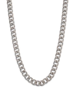 Bloomingdale's Fine Collection - Diamond Chain Link Collar Necklace in 14K White Gold, 6.0 tcw
