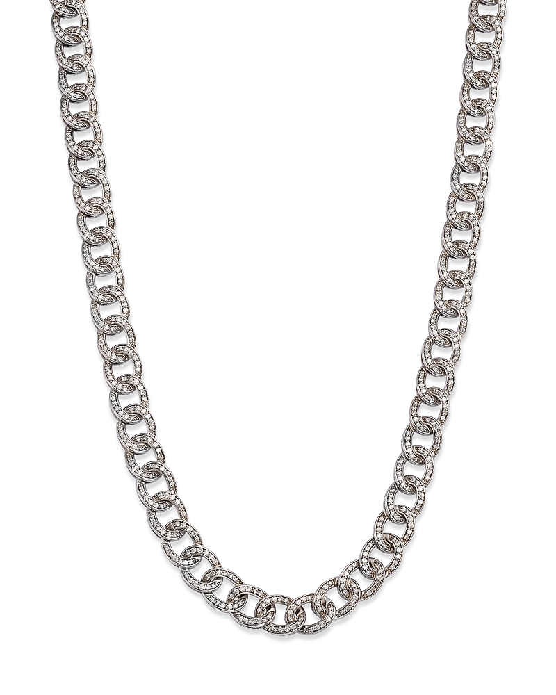 Bloomingdale's Fine Collection Diamond Chain Link Collar Necklace in 14K White Gold, 6.0 tcw