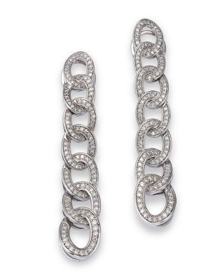 Bloomingdale&#039;s Fine Collection Diamond Chain Link Drop Earrings in 14K White Gold, 1.0 ct. t. w. - Exclusive