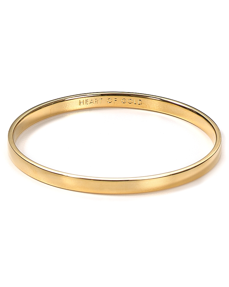 Kate Spade Heart Of Gold Engraved Idiom Bangle Bracelet