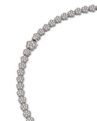 18K White Gold Daisy Diamond Cluster Collar Necklace, 16&amp;quot; - Exclusive