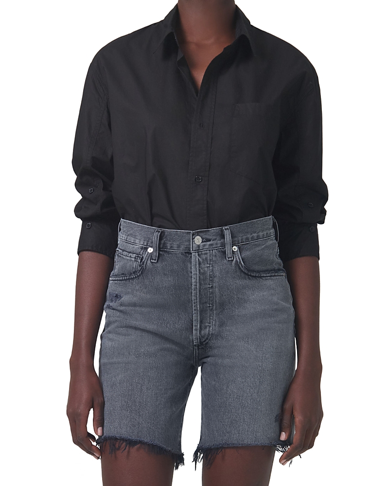 Citizen Of Humanity Kayla Long Sleeve Button Down Shirt In Black