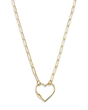 Bloomingdale's Open Heart Clasp Pendant Necklace in 14K Yellow Gold, 18 - 100% Exclusive