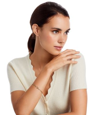 Open Heart Curb Link Chain Bracelet in 14K Yellow Gold 