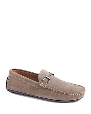 Bruno Magli Men's Xander Horse-bit Strap Leather Drivers In Bark Suede
