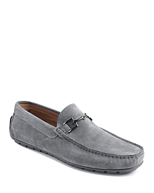 Bruno Magli Men's Xander Horse-bit Strap Leather Drivers In Dark Gray