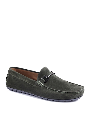 Bruno Magli Men's Xander Horse-bit Strap Leather Drivers In Military Green