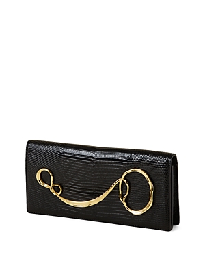 Alexis Bittar Twisted Gold Side Handle Clutch