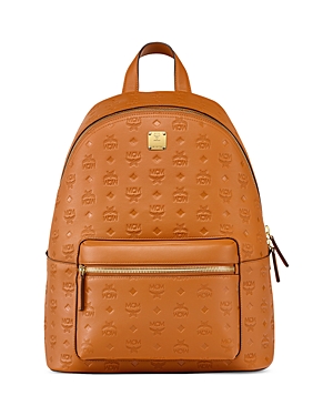 Mcm Stark Leather Backpack In Roasted Pecan