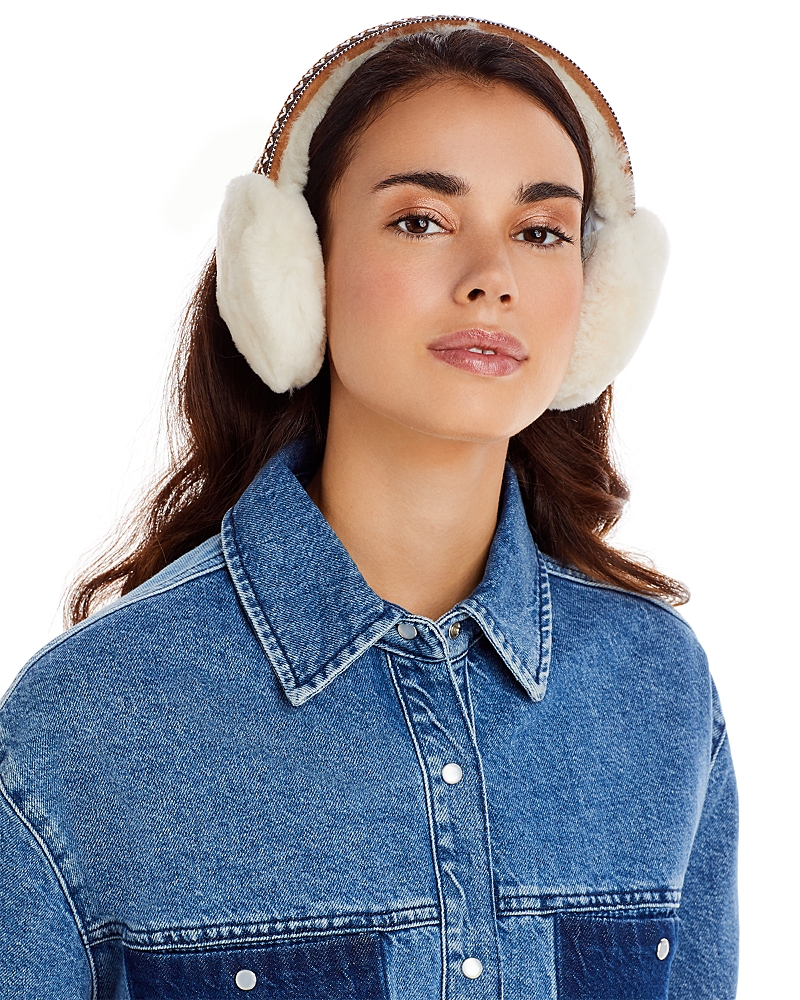 Shop Ugg Sheepskin Tasman Earmuffs In Cream