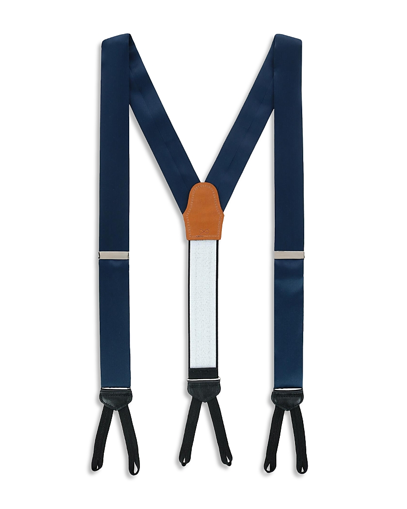 Trafalgar Sutton Formal Solid Color Silk Brace In Navy