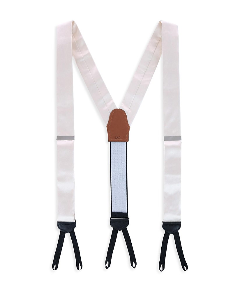 Trafalgar Sutton Formal Solid Color Silk Brace In Ivory