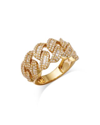 Bloomingdale's Fine Collection - Men's Diamond Pav&eacute; Link Ring in 14K Yellow Gold, 1.50 ct. t.w. - Exclusive