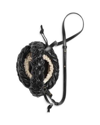 Mini Kalimero Foulard Foulard Intreccio Leather Bucket Bag