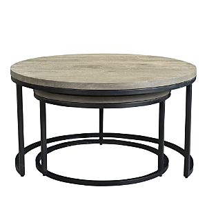 Sparrow & Wren Drey Round Nesting Coffee Tables, Set Of 2 In Gray