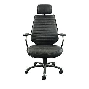 Photos - Other Furniture Executive Swivel Office Chair Onyx Black Leather PK-1081-02