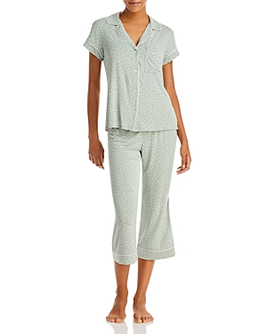 Eberjey Gisele Printed Stretch-tencel Modal Pajama Set In Artisan Trace/green Ivory