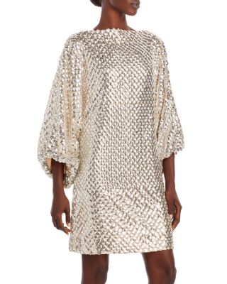 rhode silver dress RHODE Lisa Sequin Midi Dress