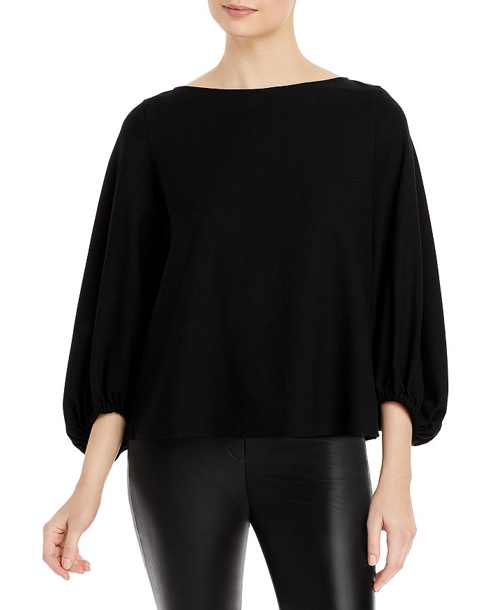 BOSS Boatneck Blouson Sleeve Top | Bloomingdale's