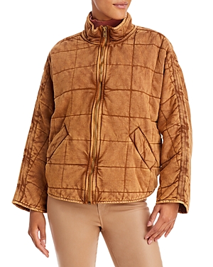 Free People Quilted Dolman-sleeve Jacket In Toasted Coconut